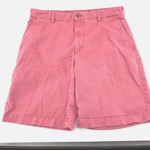 Izod Saltwater Shorts Mens 32 Coral Chino Cotton Stretch Flat Front 9.5" Inseam